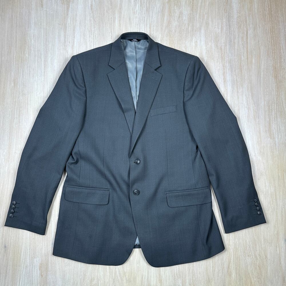 Haggar Tailored Fit Charcoal Gray Travel Performance Blazer Suit Jacket 42R